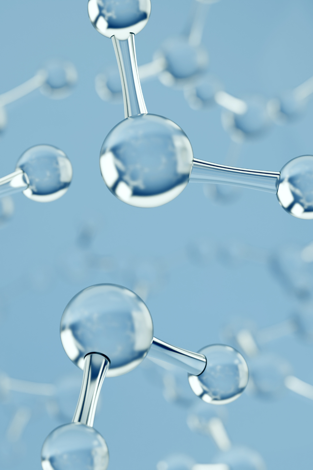 structured water molecules