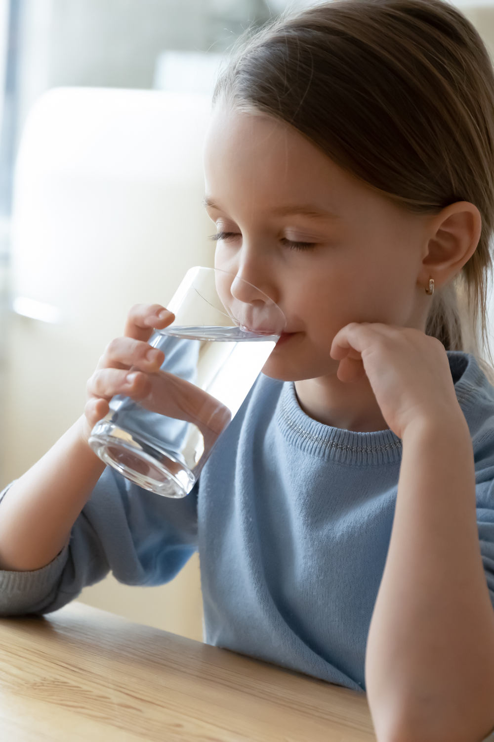 child drinking water