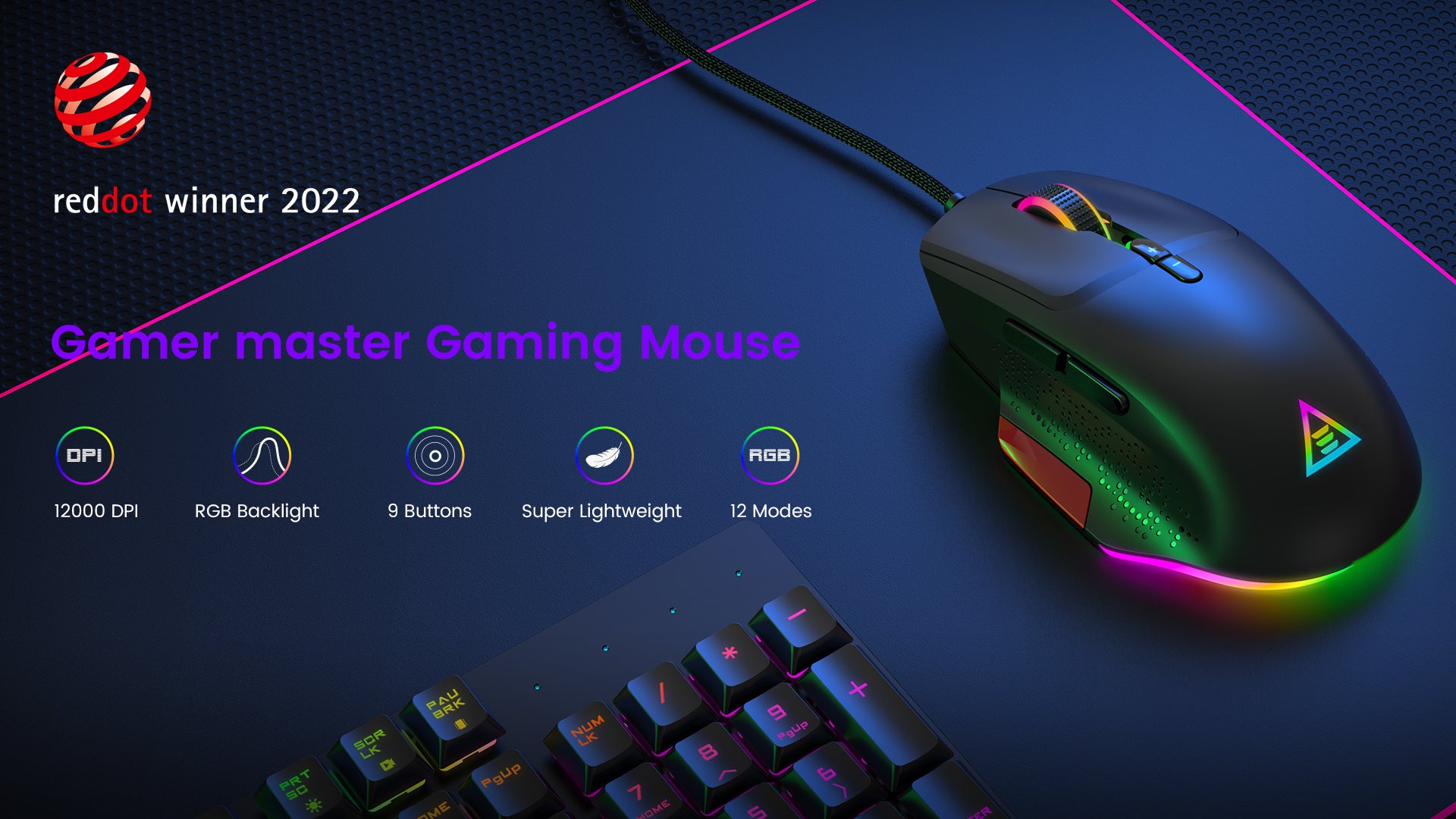 reddot winner EM600 gaming mouse