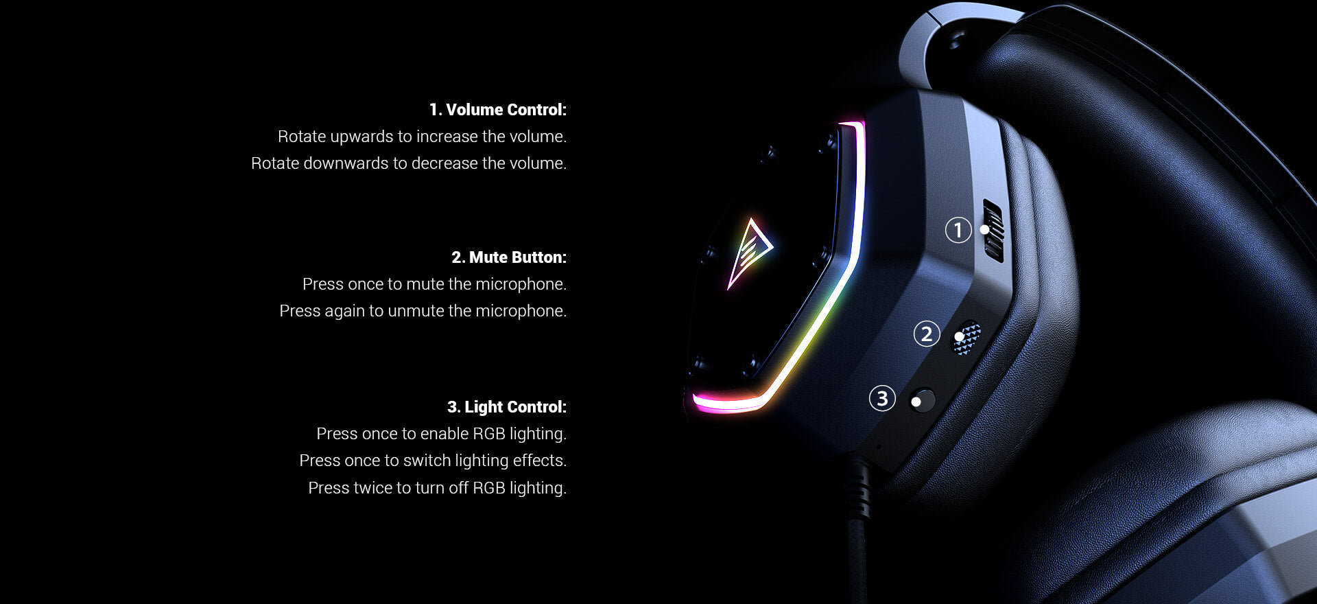 EKSA E1000 V2: Gaming excellence with On-Ear control, Mute, RGB