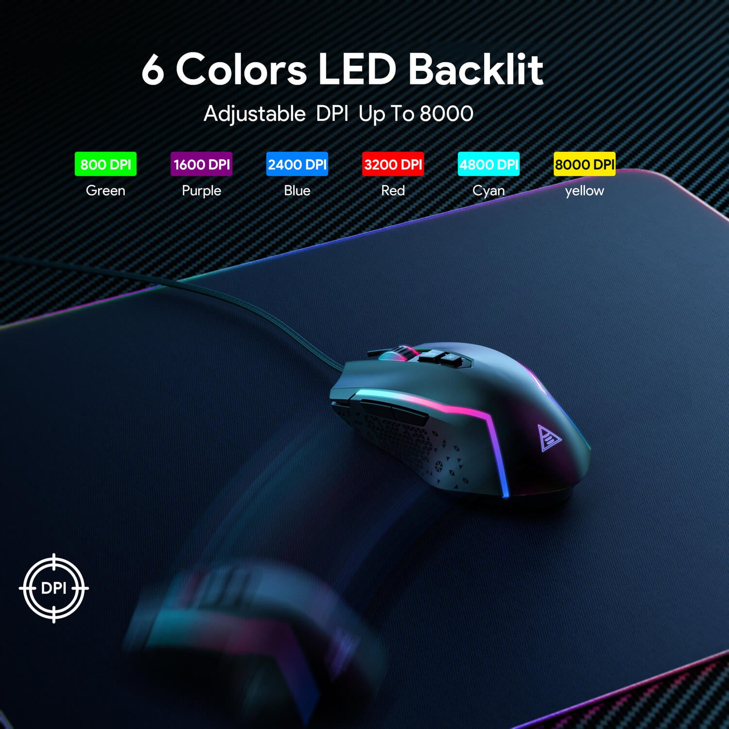 EKSA EM100 RGB Wired Gaming Mouse