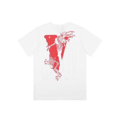 Vlone X Palm Angels Tee Size Medium White And Red Romania