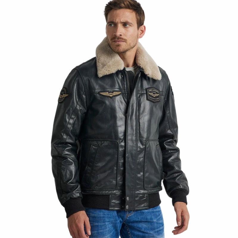 hudson bomber plj215700 pme leren jas 999 zwart – Versteegh Jeans