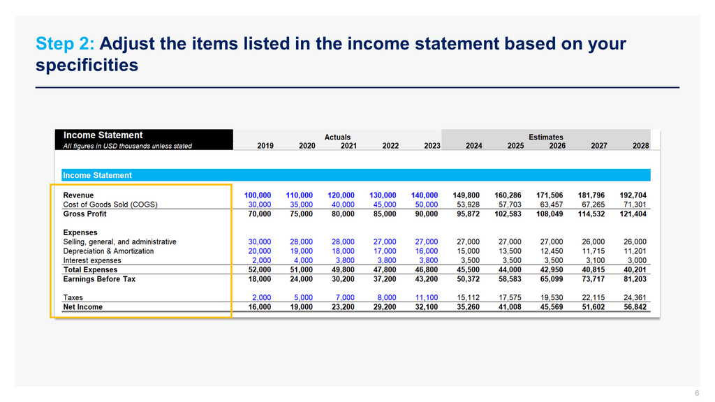 Income Statement Template