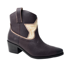 designer star western leather ladies boot in brown color