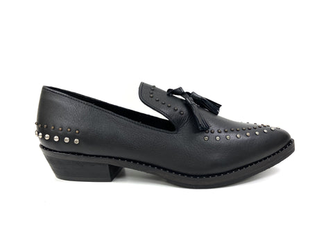 Block Heel loafers with studs