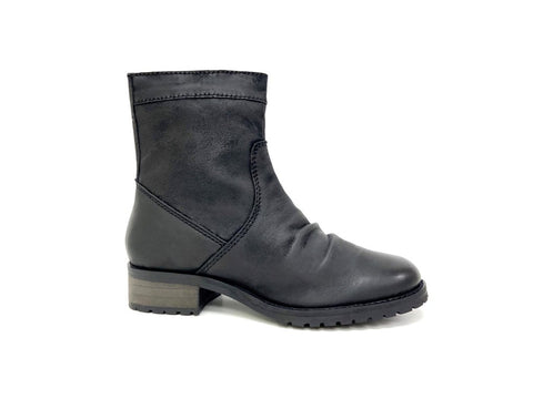 Black Slouchy Leather Boot
