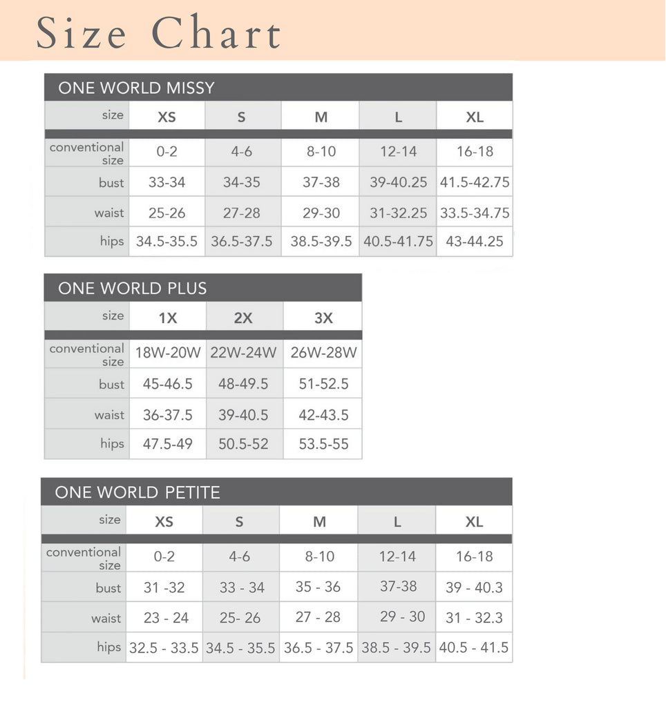 Size Chart – One World Apparel