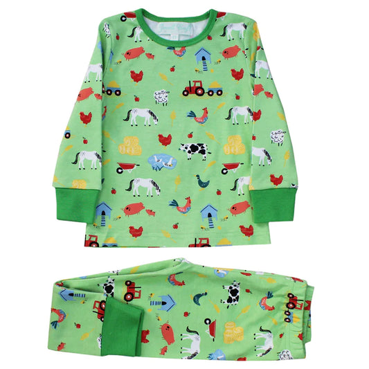 Teddy Bear Wearing Farmyard Pyjamas And Nightcap