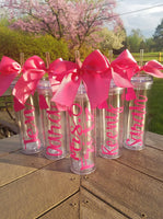 Personalized Acrylic Tumbler with Straw and Bow