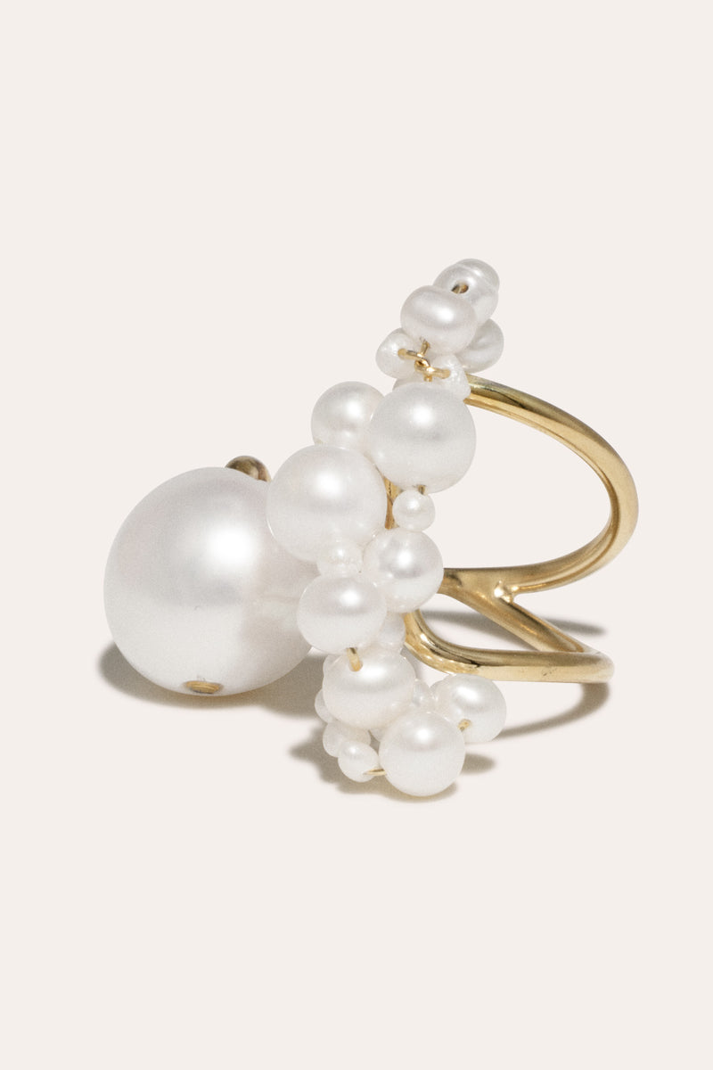 Speaking to the Penguins - Pearl and Gold Vermeil Ring | Completedworks