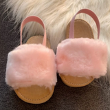 Huarache peluche rosa