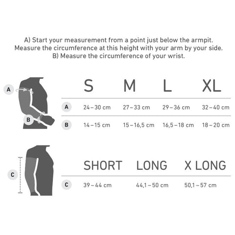 Bauerfeind Sports Compression Sleeves Arm Sizing Chart