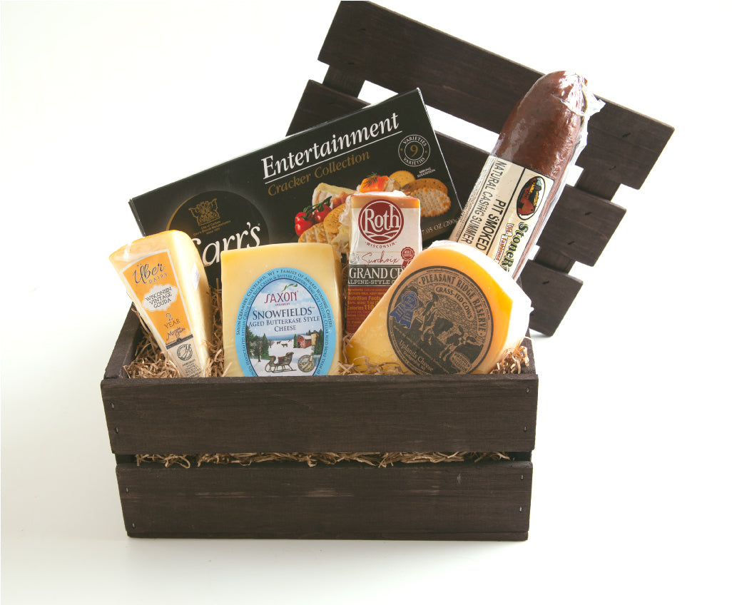 Brown Box Gourmet Gift Basket Wisconsin Cheese Mart