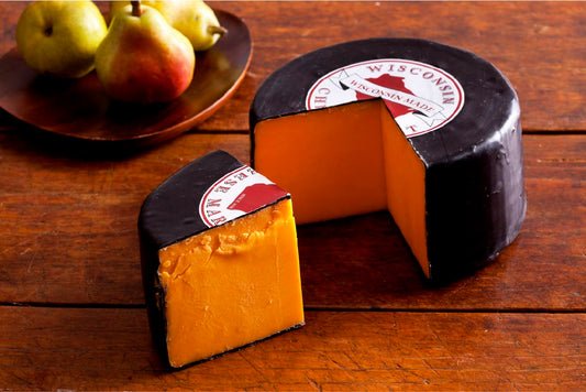 Red Wax Hoop Cheddar Cheese (10oz) - Troyer Market