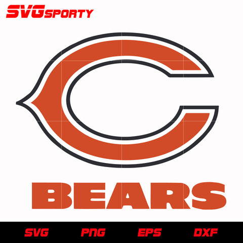 Chicago Bears C with Letter Black Svg Png online in USA