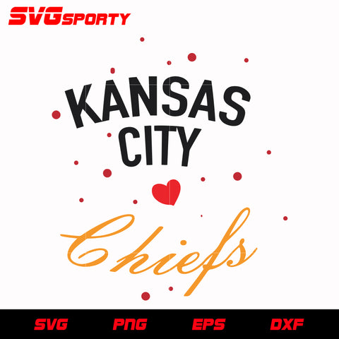 Kansas City Chiefs Heart 2 svg, nfl svg, eps, dxf, png, digital file – SVG  Sporty