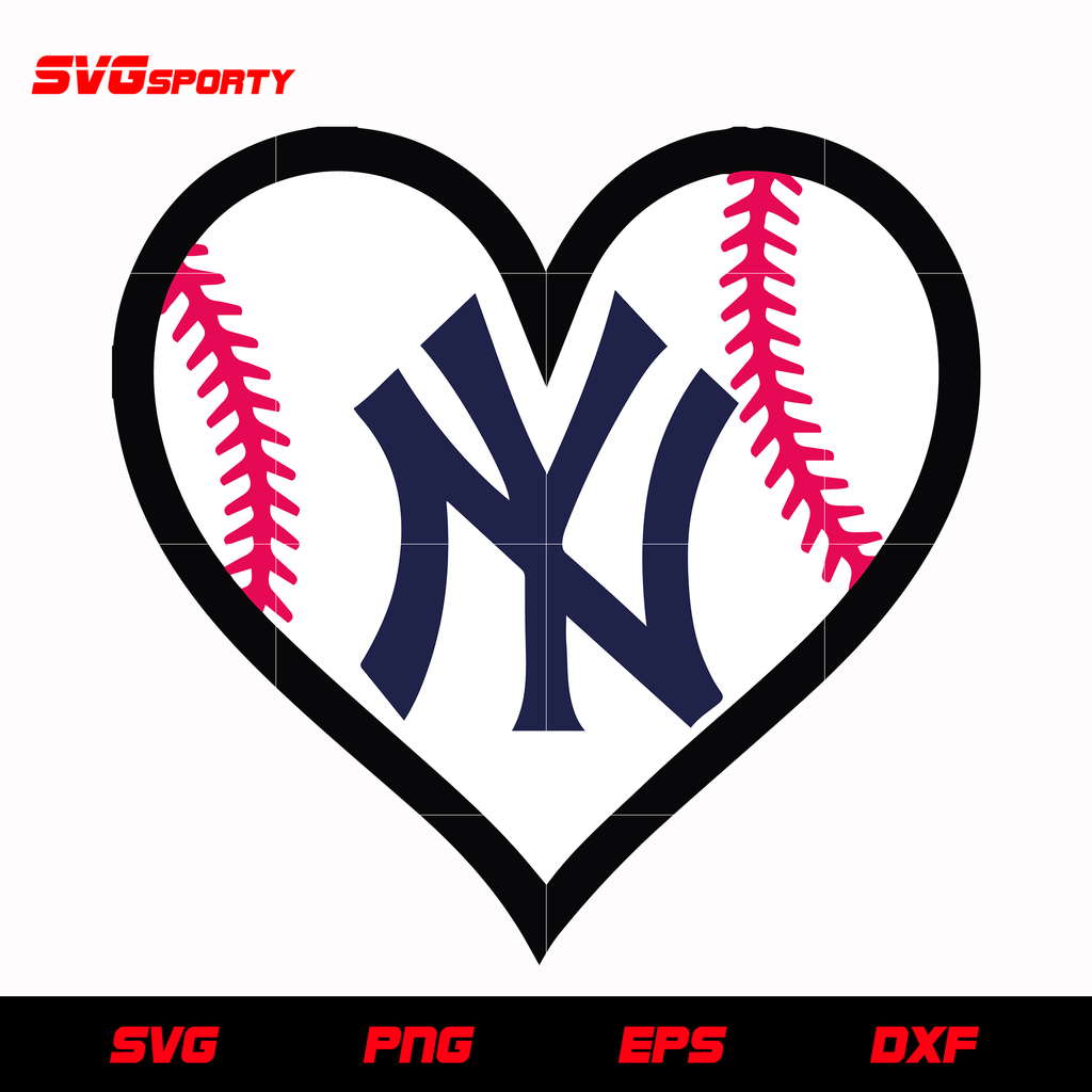 Download New York Yankees Heart Logo Svg Mlb Svg Eps Dxf Png Digital File Svg Sporty
