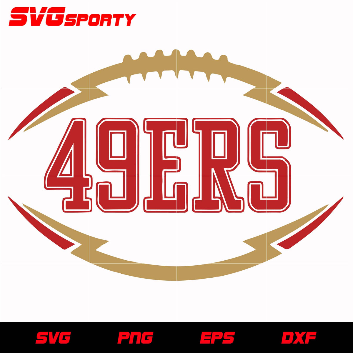 San Francisco 49ers Text in Ball 2 svg, nfl svg, eps, dxf, png, digita