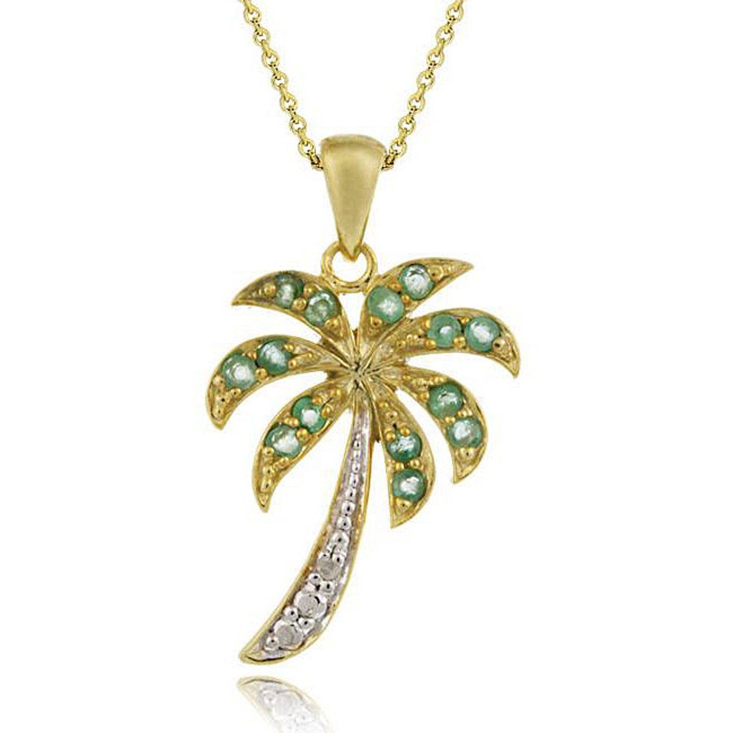 diamond palm tree necklace