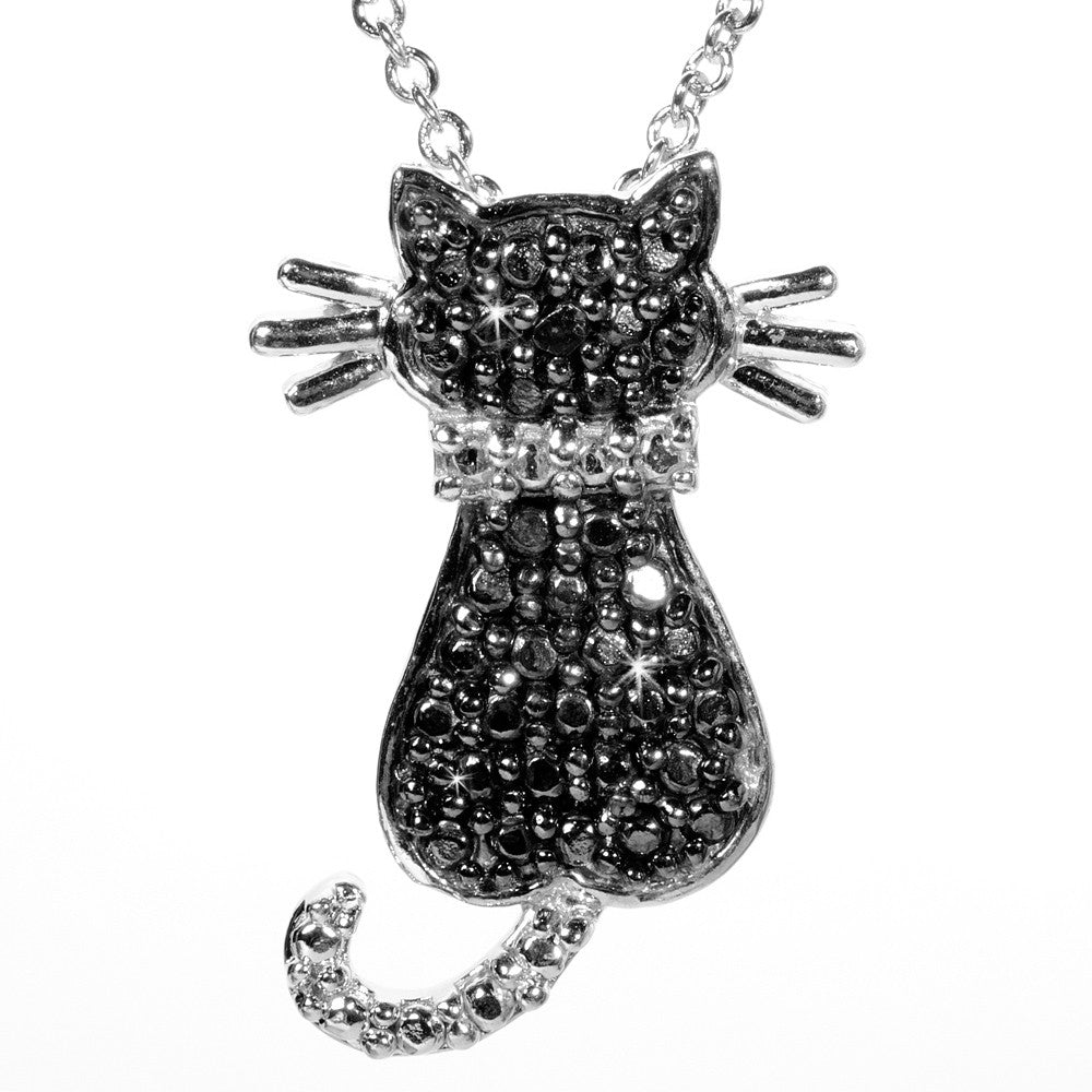 black cat diamond necklace