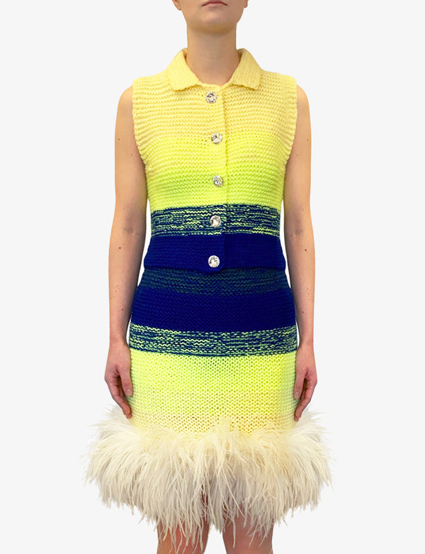 Handmade knit skirt with feather trim – Germanier