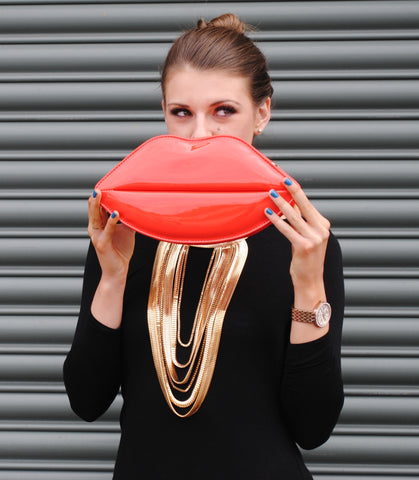 Red Lips Clutch Bag