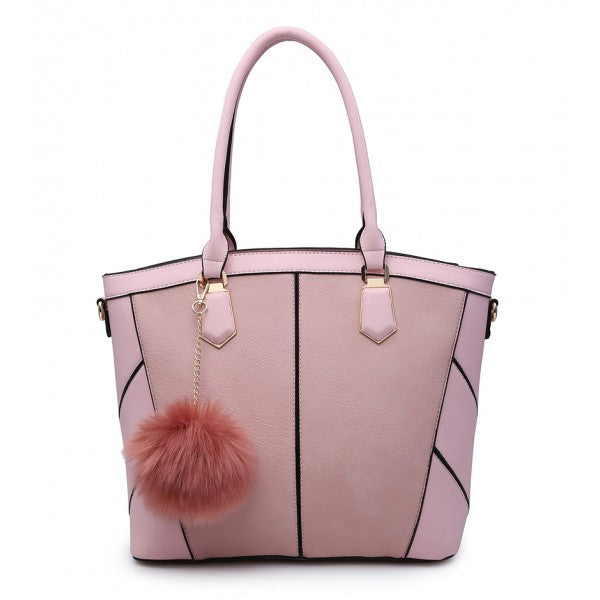 pink and grey bag