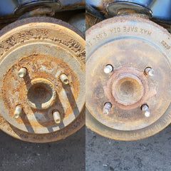 clean wheel hub and apply anti-seize