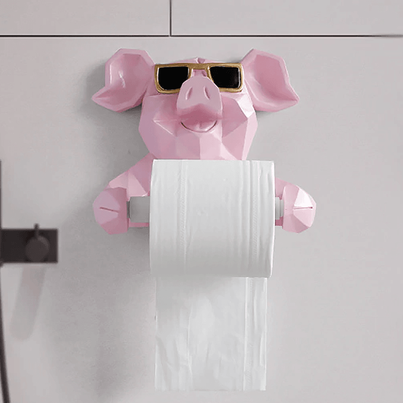 Porte Papier Toilette Mural Cochon Animal Design