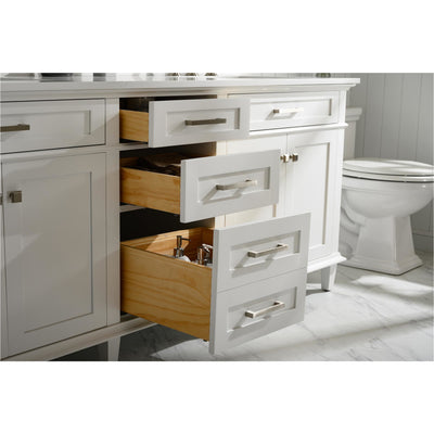 Legion Furniture - 80“ White Double Sink Vanity Cabinet With Carrara White Quartz Top WLF2280-CW-QZ