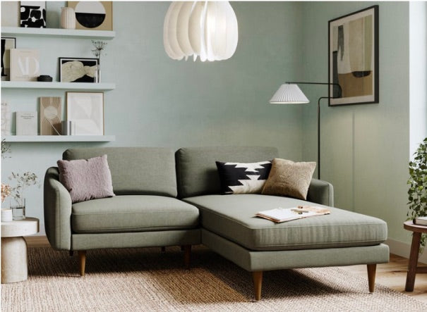 moss sofa with chaise