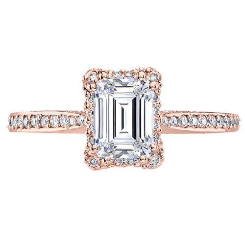 Tacori Dantela Emerald Halo Diamond Pave Engagement Ring – Howard Fine ...