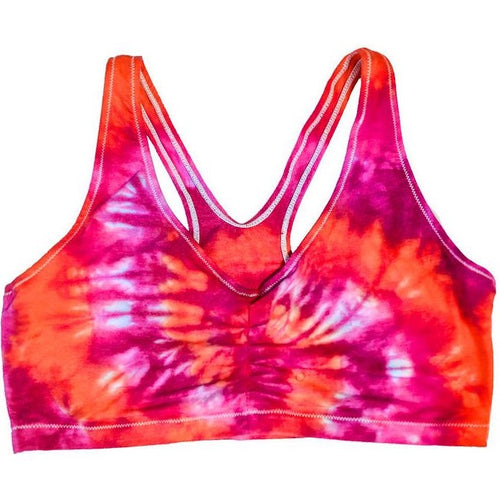 Tie Dye Women's Sports Bra Tie Dye Lingerie Festival Hippie Handmade Red  White and Blue Bra Michigan Made Sizes: S-3XL 