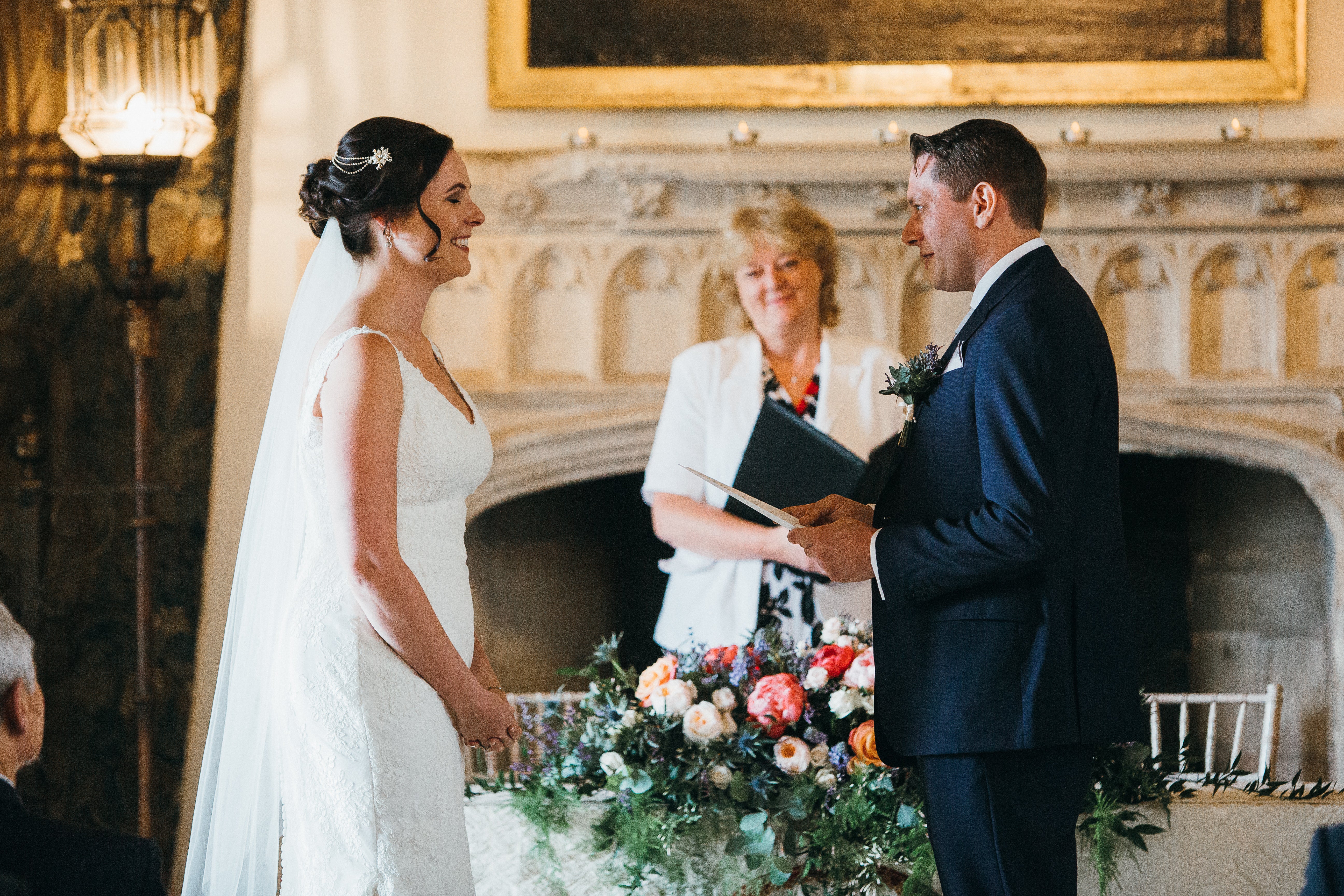 wedding hair with veil underneath