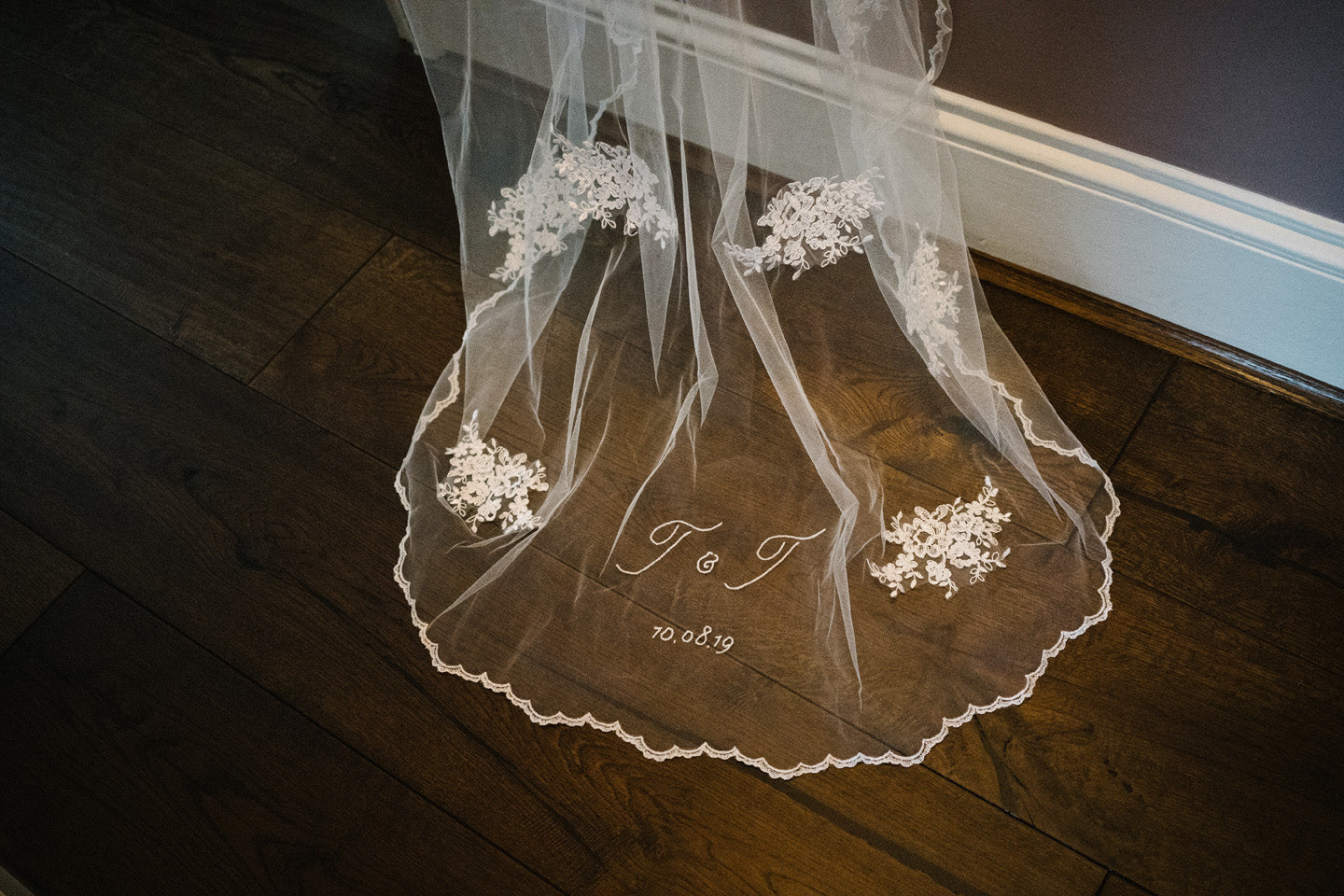 bespoke embroidered wedding veil
