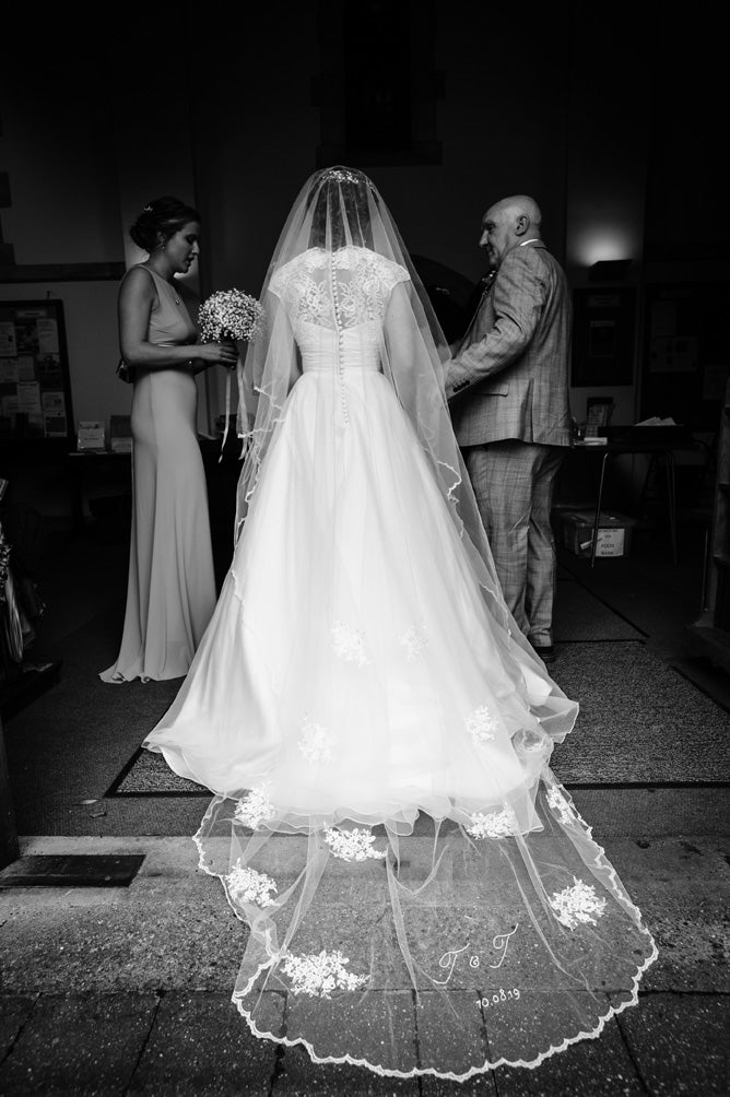 bespoke embroidered wedding veil