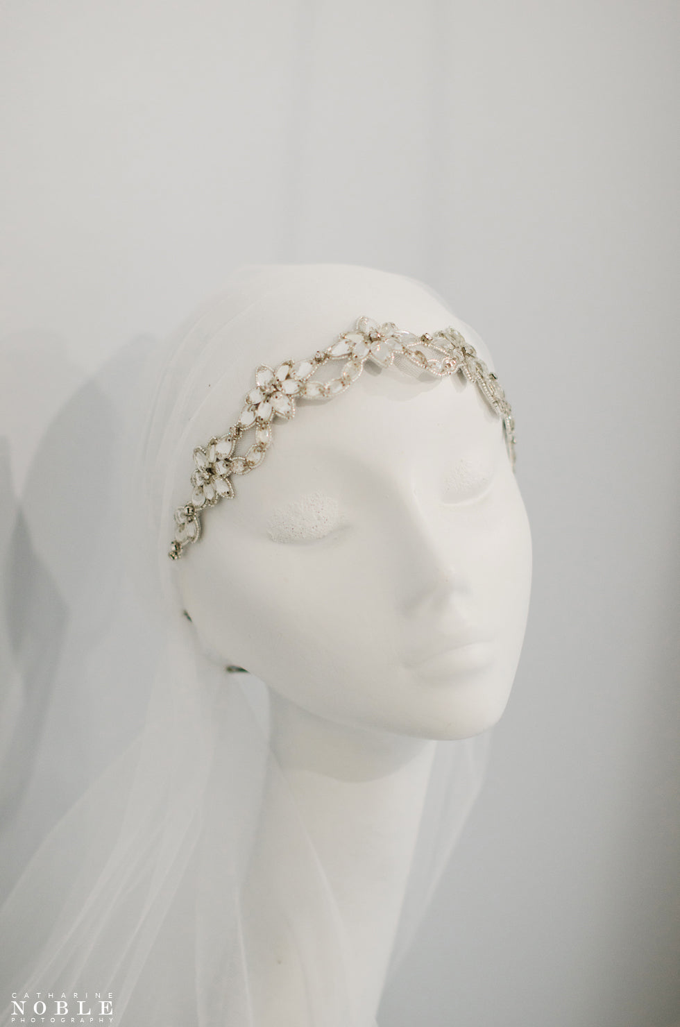 Juliet cap wedding veil. Photo: Catharine Noble