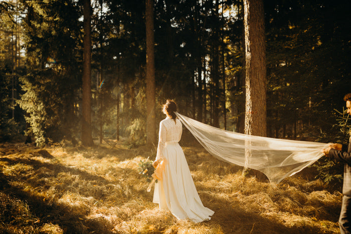  Church Length Barely There Wedding Veil | Skylar | Britten Bride | Corina