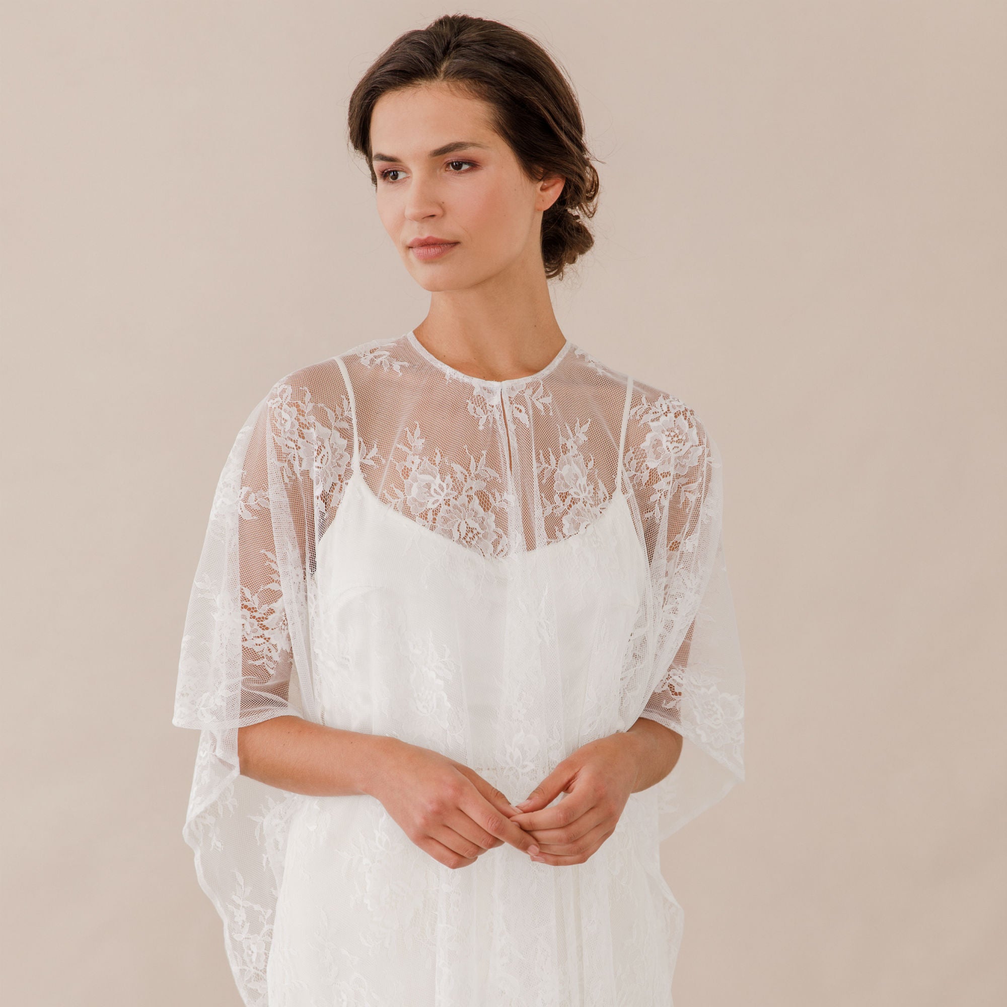 lace bridal cape