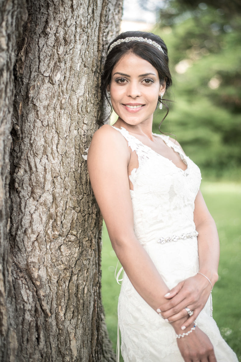 crystal and pearl wedding headband