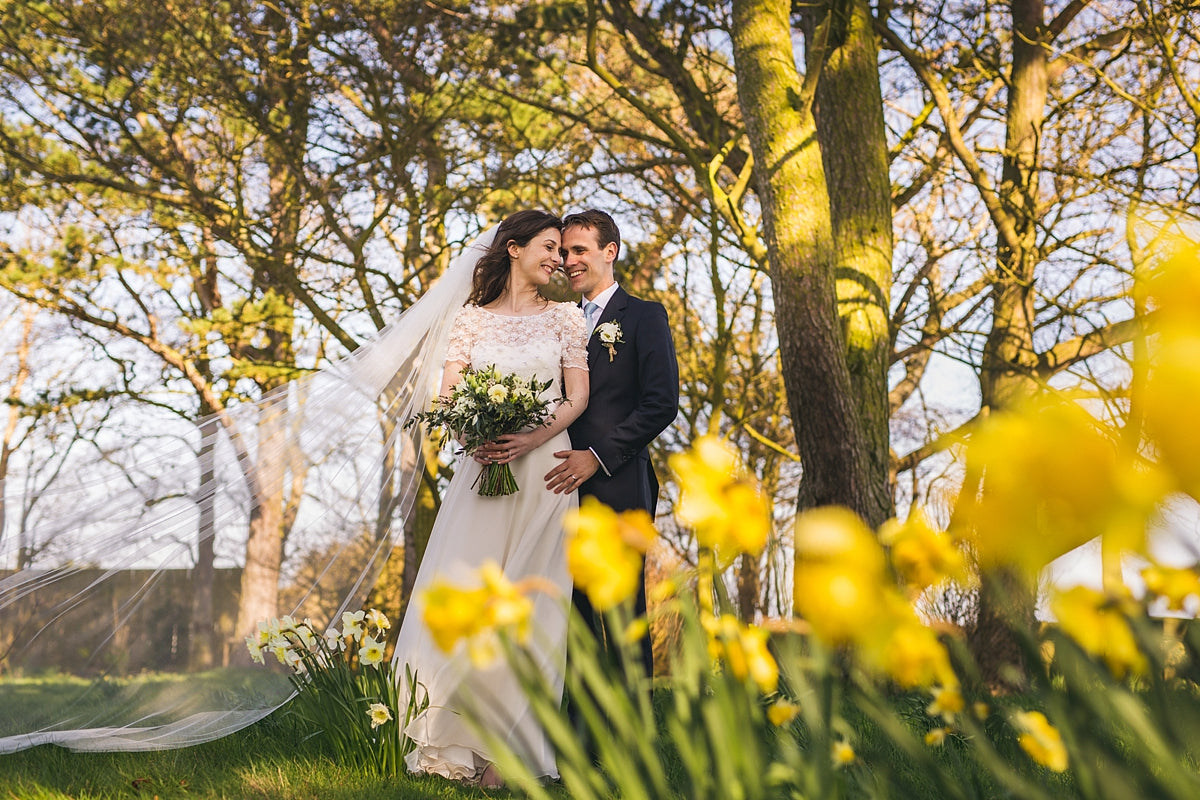 Isabella Church Length Veil | Single tier cut edge silk style wedding veil - 'Isabella' | Britten Bride | Laura 