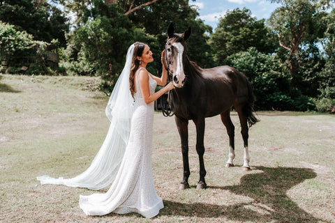 Jessica wedding with horse