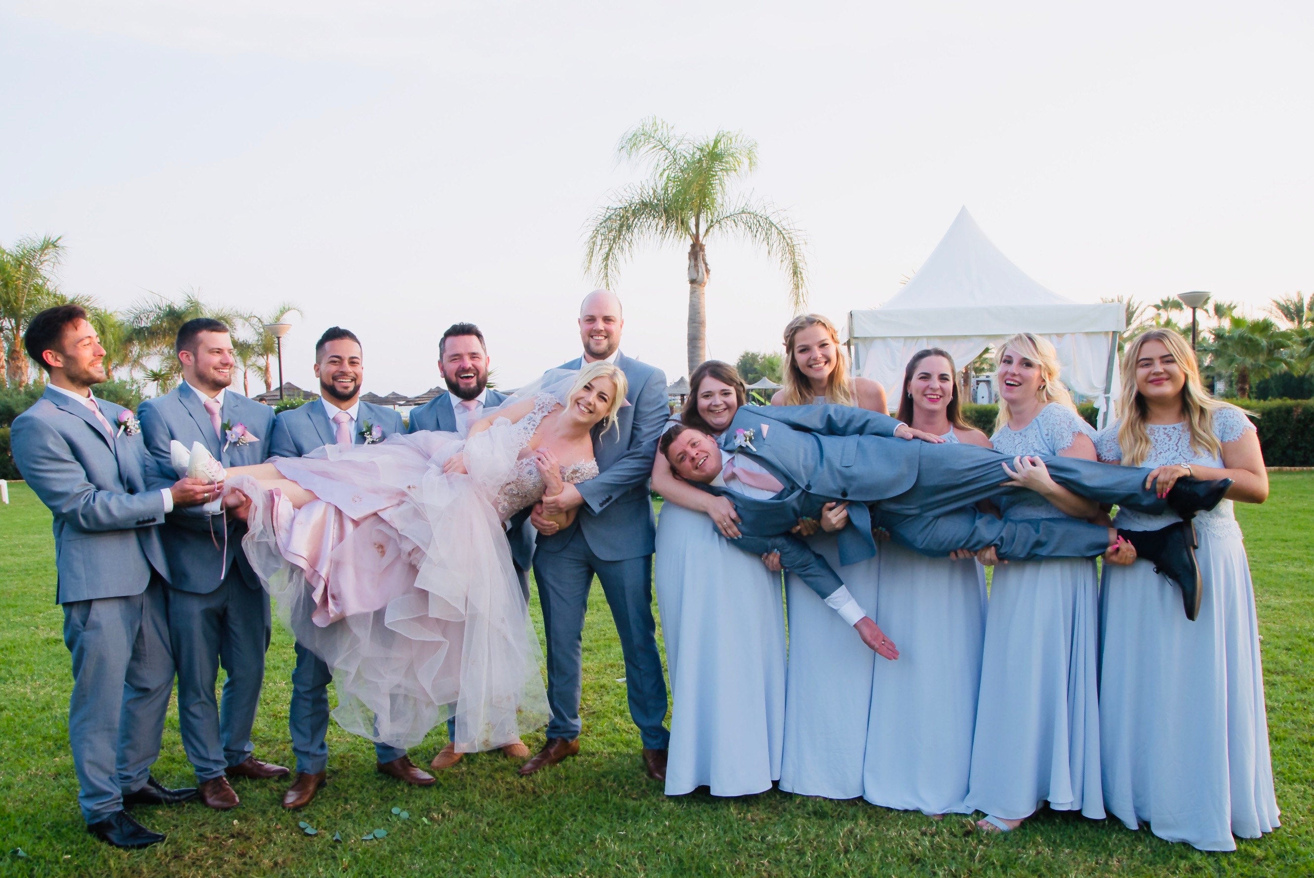 blush pink single tier cut edge wedding veil Ariana