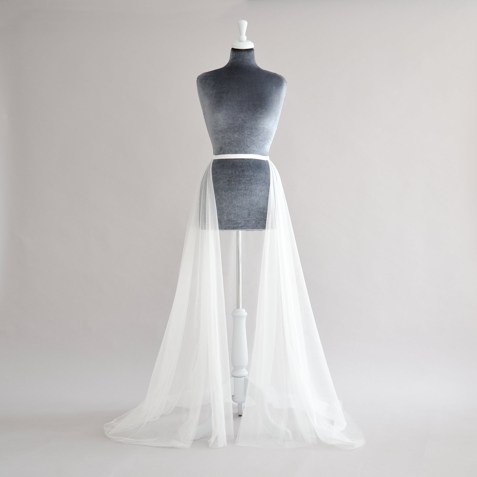 tulle over-skirt detachable wedding dress train