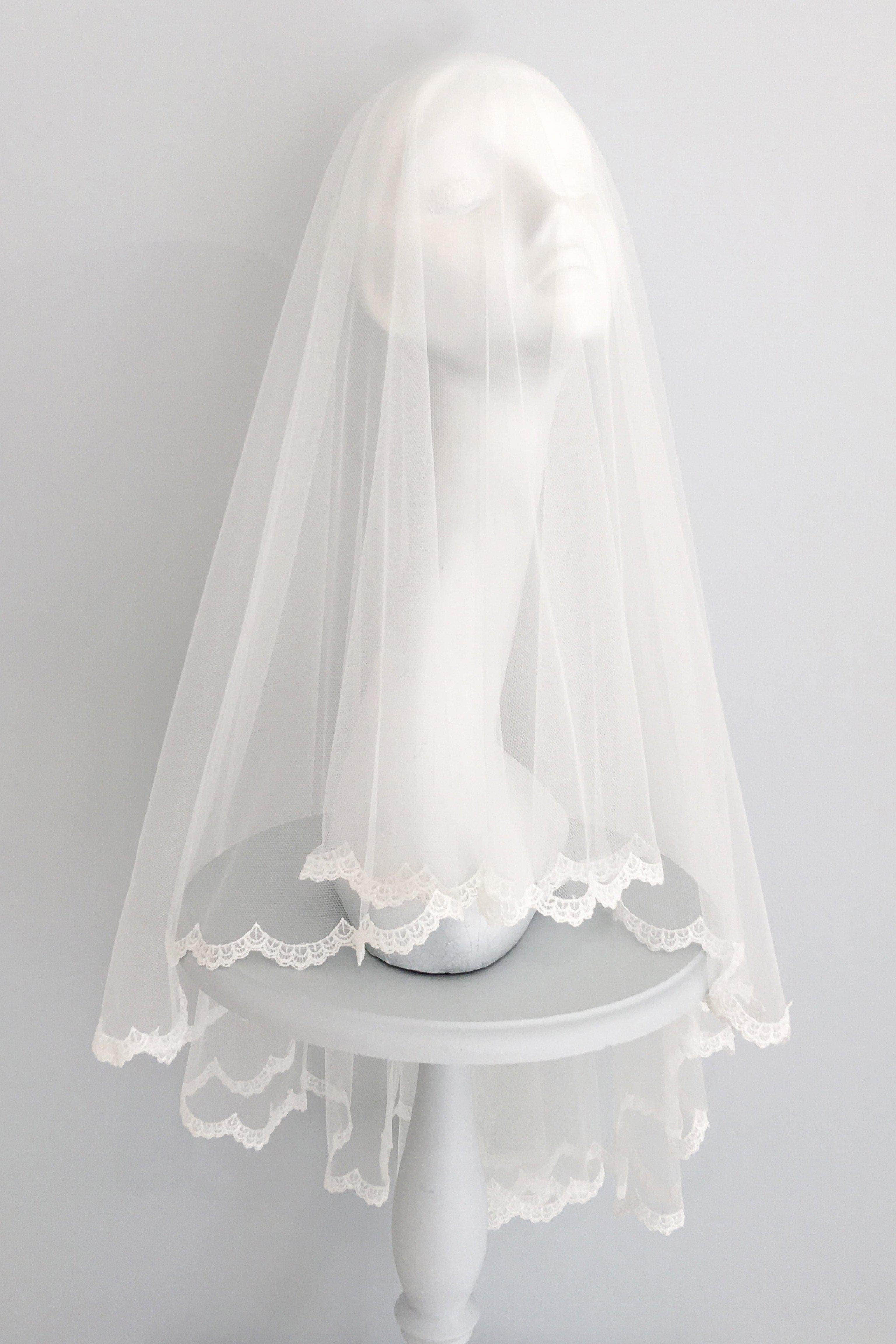 wedding veil lace edge