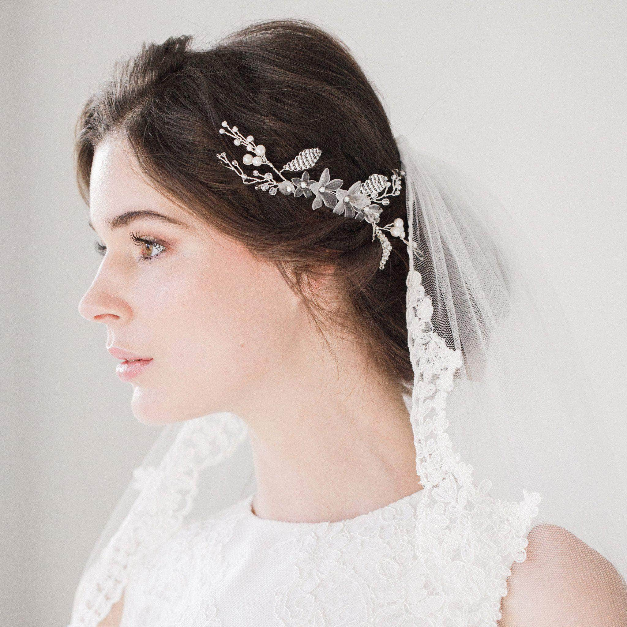 Silver floral wedding hair vine - 'Grace' | Britten Weddings