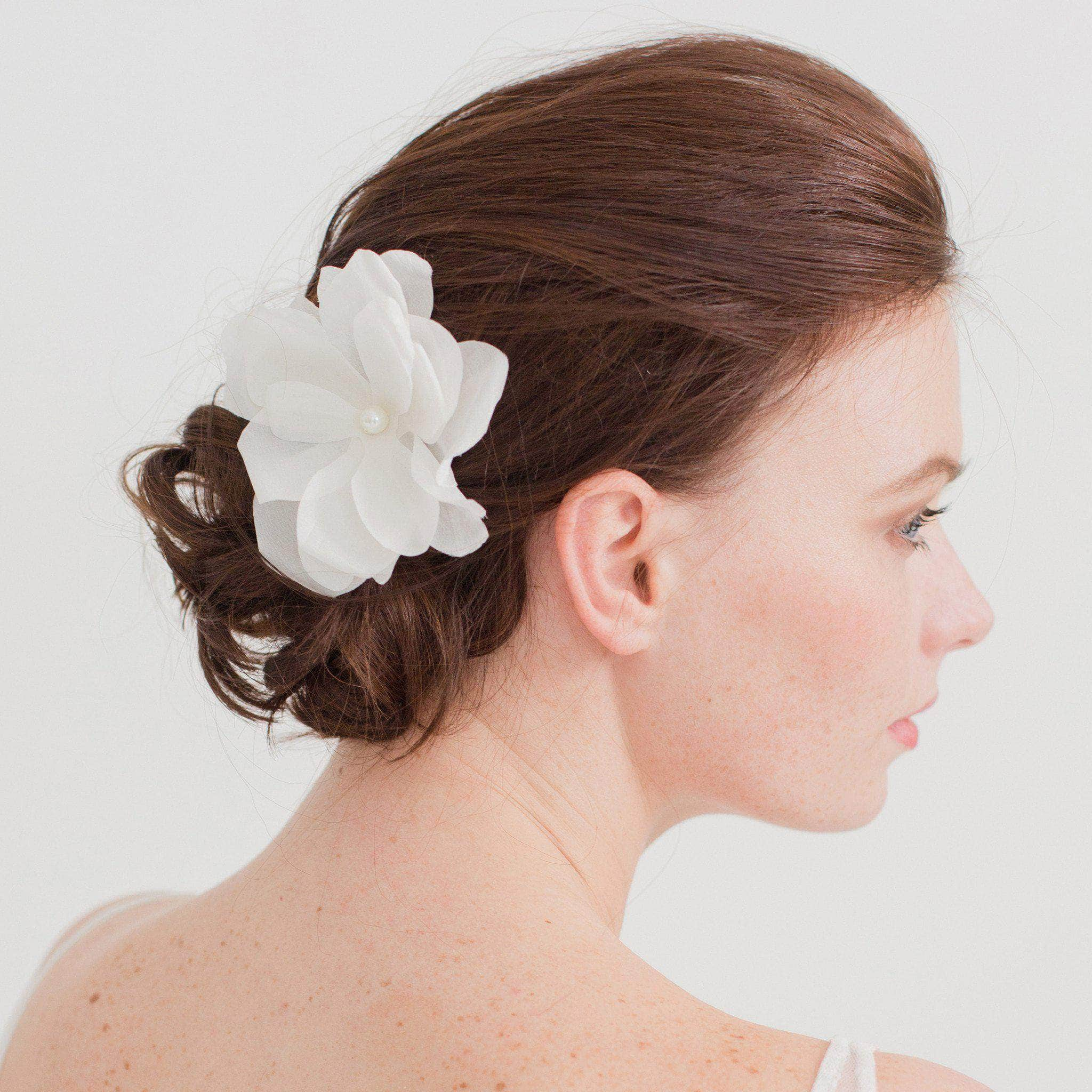 silk flower hair comb