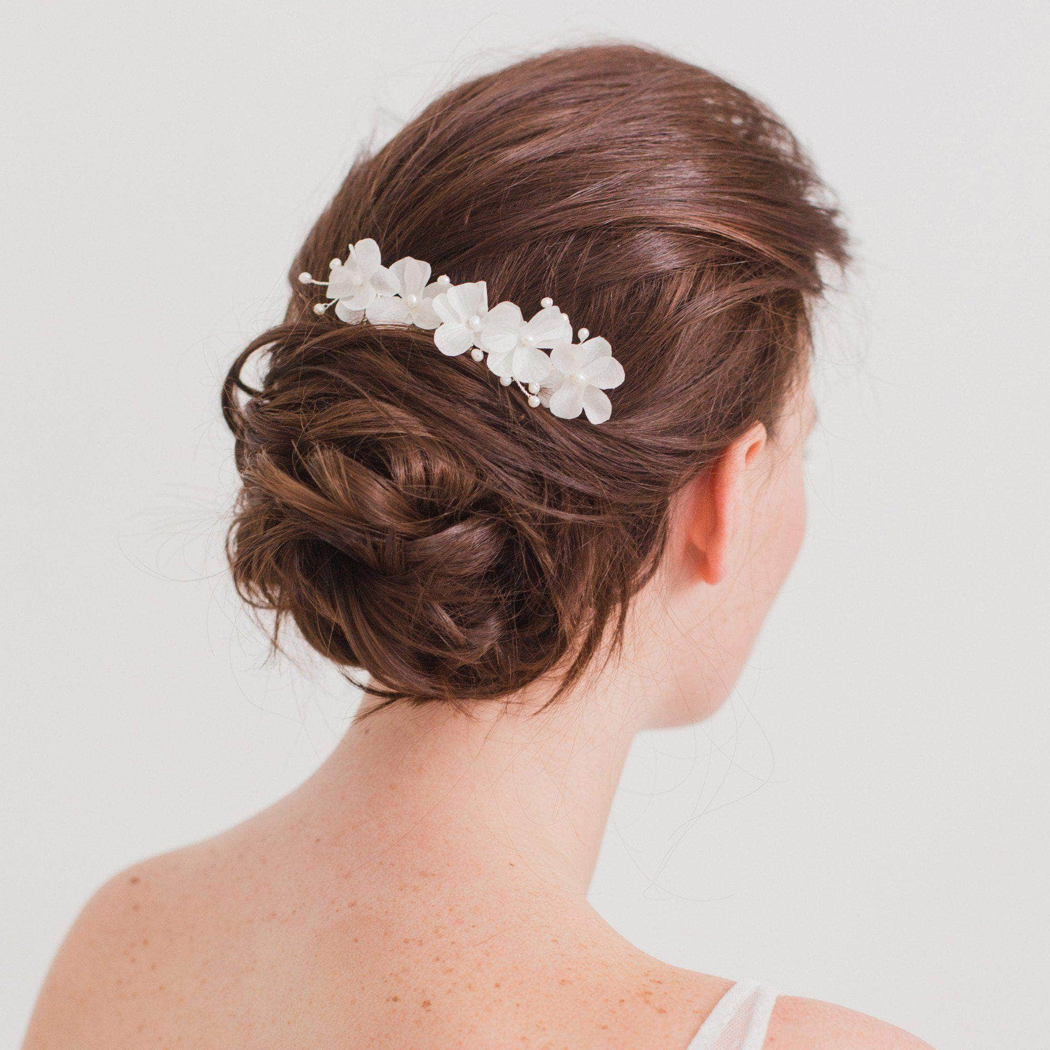 silk flower hair comb