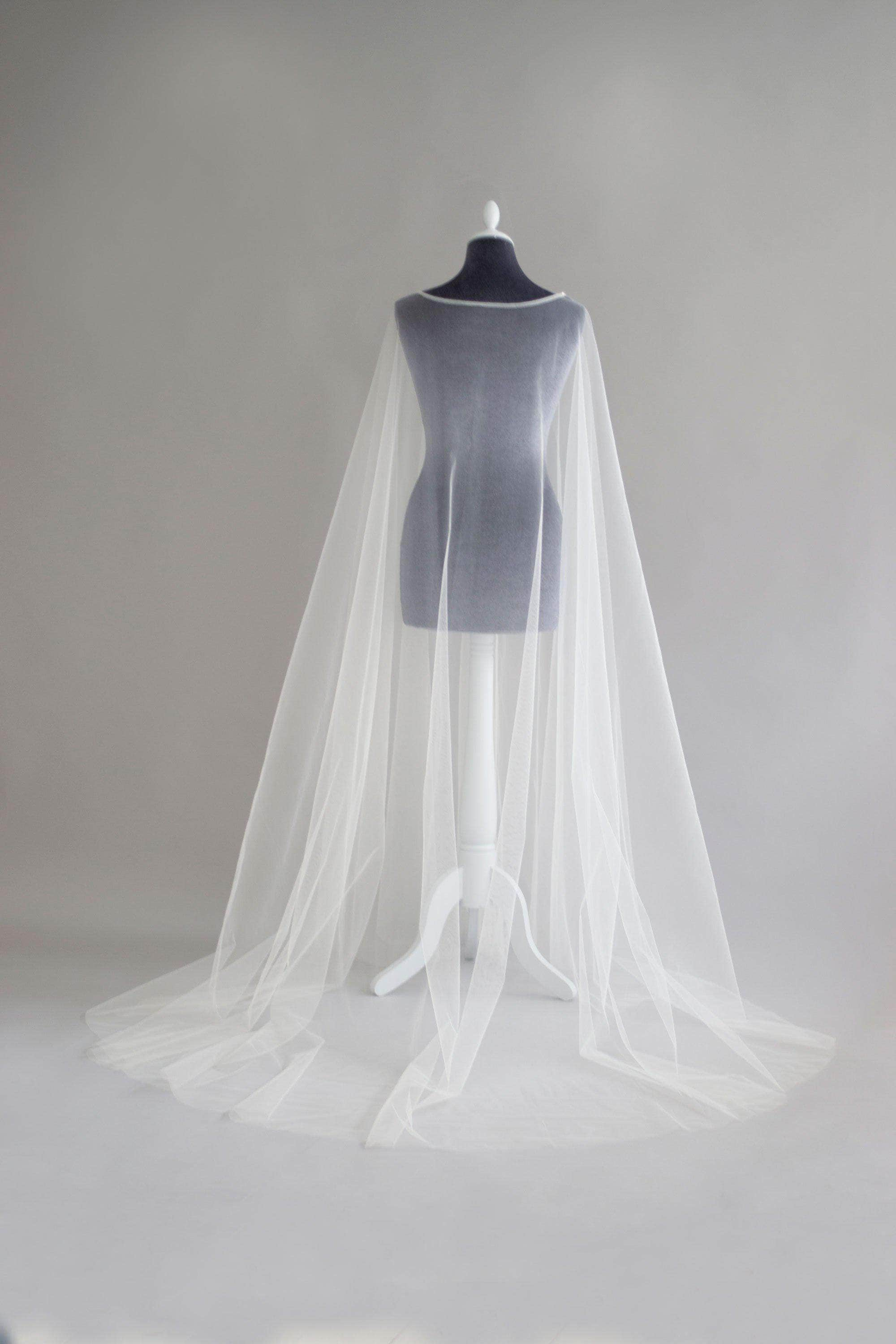 Tulle wedding cape veil- Imogen | Britten Weddings